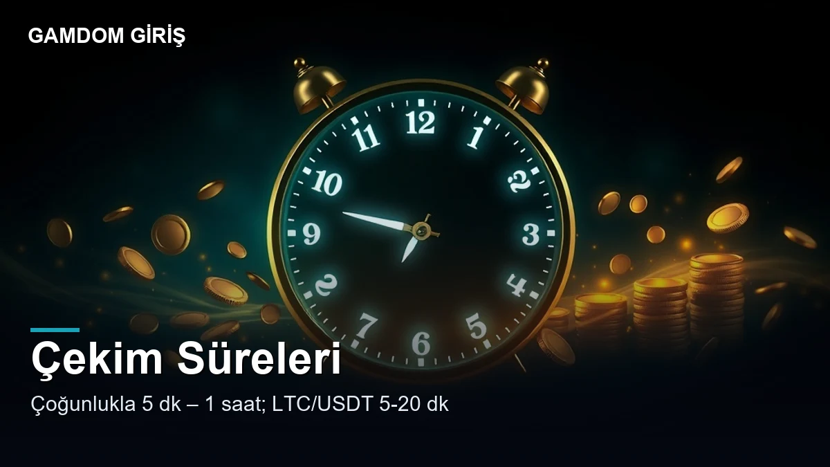 Gamdom çekim süresi — ağlara göre süreler