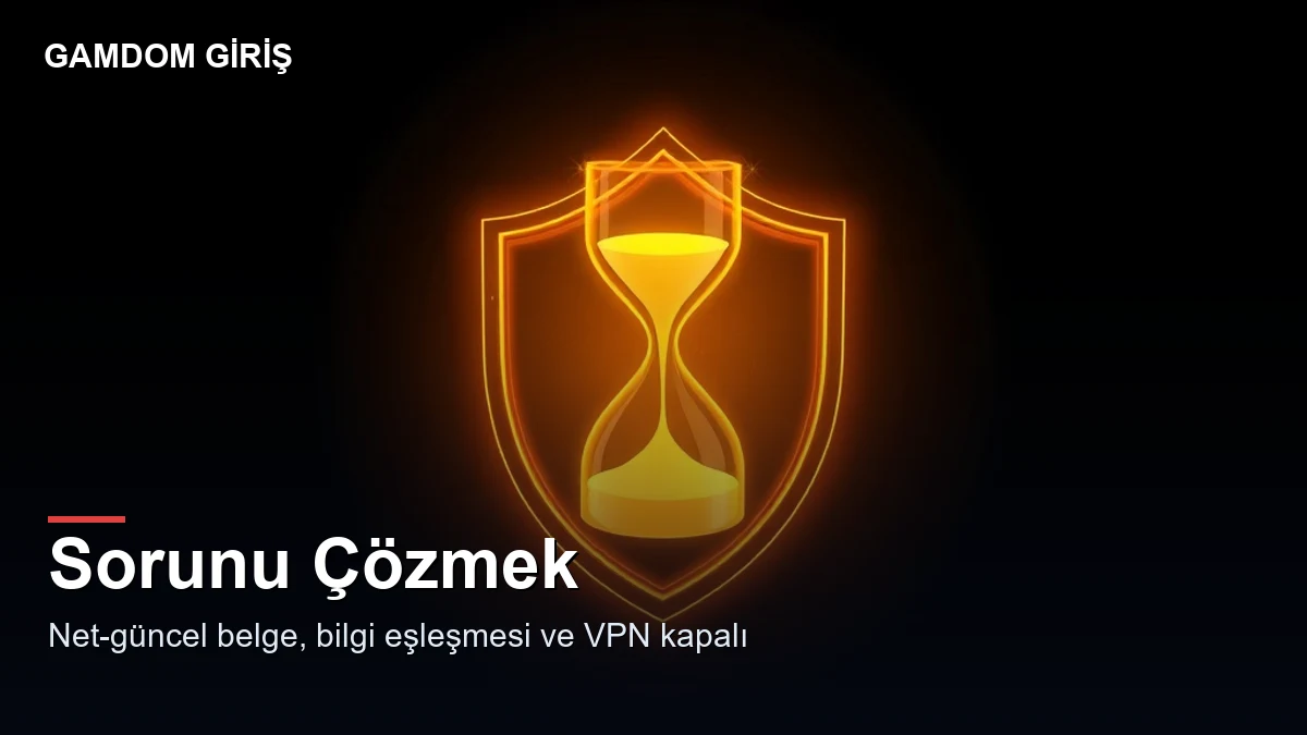 Gamdom kimlik doğrulama sorunu — çözüm adımları