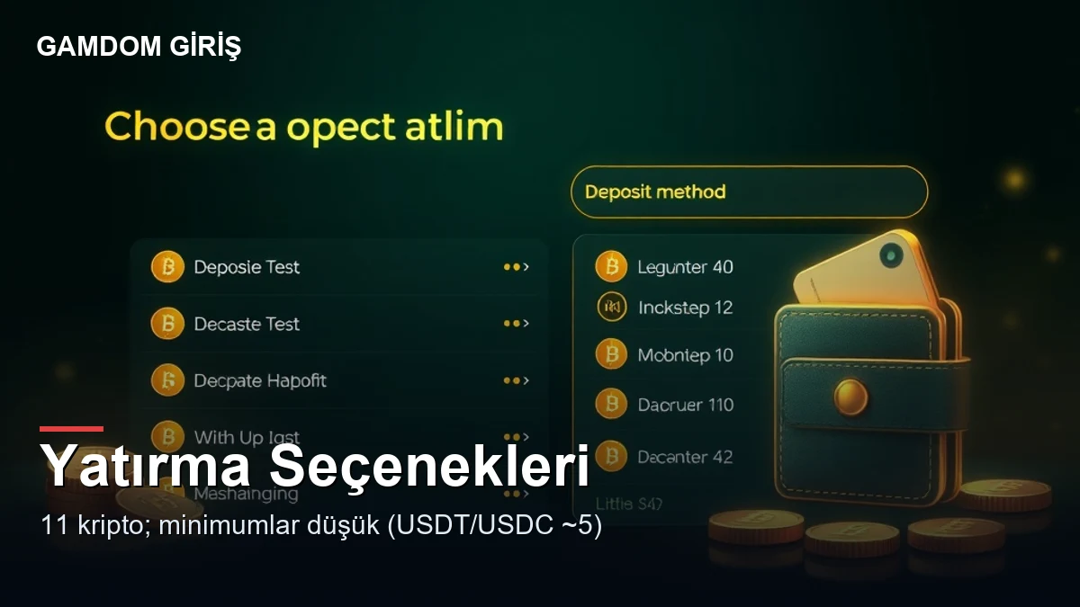 Gamdom para yatırma seçenekleri — kripto listesi